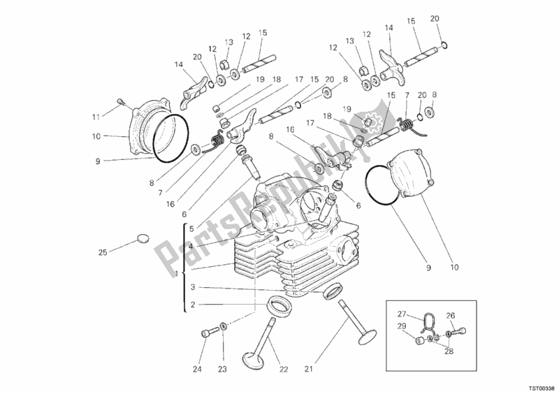 Todas las partes para Culata Vertical de Ducati Monster S2R 1000 2008